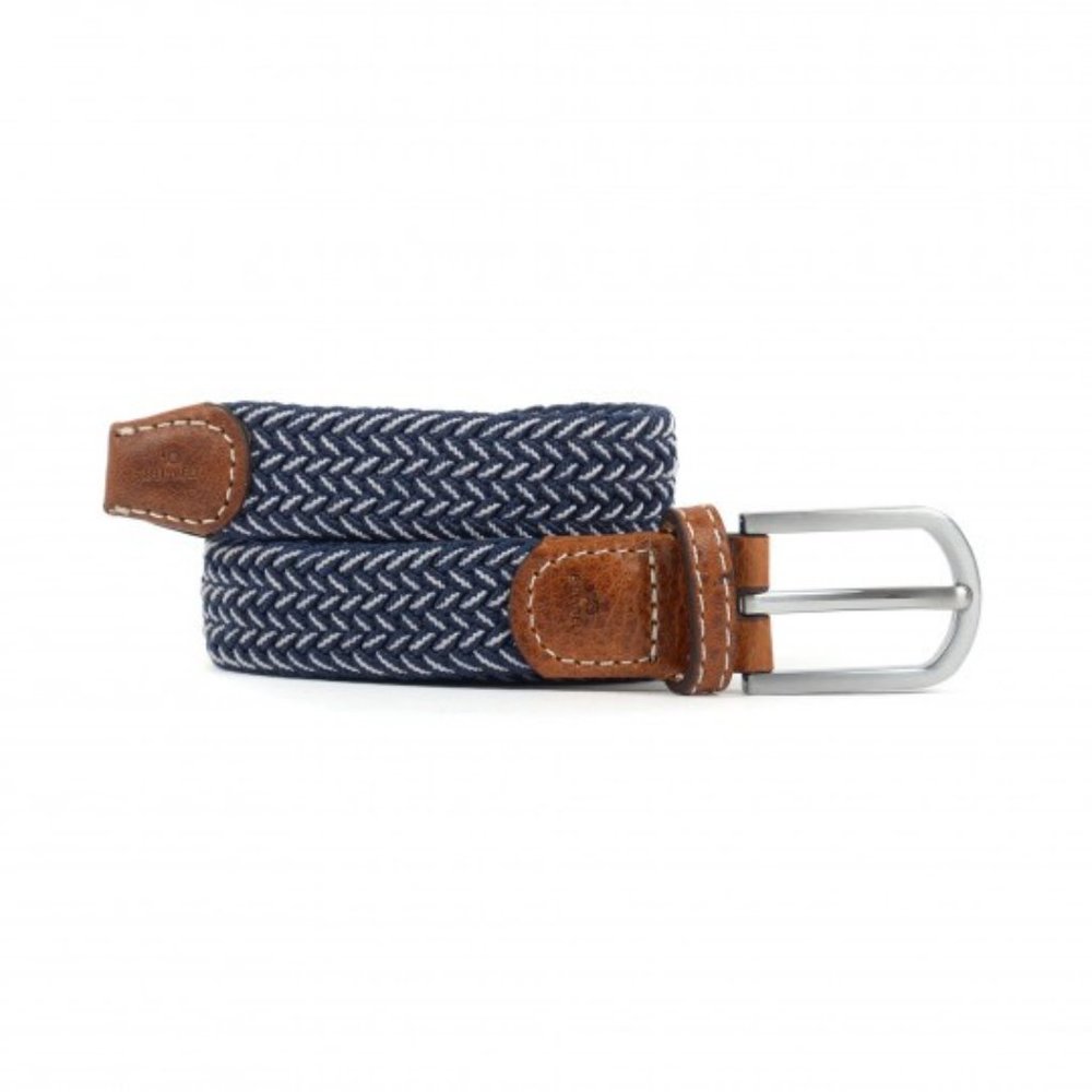 Bogota - Women's Multicolored Elastic Woven Belt (Blue & Pink)
